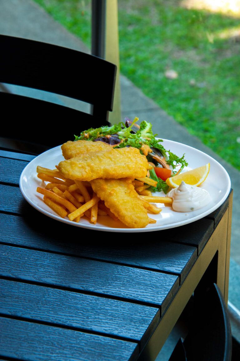 Fish and Chips with salad from Toast and Co